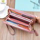 Kuqidaishu italienische Handwerksmünze Brieftasche junge Damen Lange Brieftasche süße Brieftasche Reißverschluss Kupplung Clutch Hand Grab Bag Schwarz