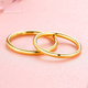Canxian gold ring ring Sansheng III 18K gold aperture ring tail ring frosted AU750 color gold joint ring No. 9 glossy