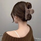 Yuqi Autumn and Winter Plush Clip Large Shark Clip Hair Clip Back of the Head Hair Clip Hair Clip Women's Headwear Extra Large A02 Plush Light Coffee (11CM)