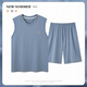 Langsha Pyjamas Herren Sommermodal Weste ärmellose Shorts Herrenhaus Kleidung Sommer Dünn Ice Seide DGG-AM-127 2xl