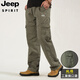 Jeep Spirit Jeep Trabajo Pantalones de algodón puro para hombres Pantalones casuales de primavera y verano Pantalones heterosexuales de los hombres transpirables y mayores pantalones de papá ancianos NHHS-9902 Verde militar [agregando terciopelo] M [Sugerir 110-130Jin [Jin equivale a 0.5 kg]]]