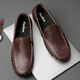 
Red Dragonfly (RED DRAGONFLY) Doudou shoes men's summer genuine leather hollow breathable British style business casual sandal leather shoes soft sole driving lazy shoes 9901 (breathable) brown 38 [standard leather shoe size]