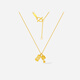 Saturday blessing and peace bell abacus gold necklace women's gold pendant birthday gift price A0615183 about 3.46g