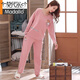 Pajama de manga larga de marca modal para mujeres en la primavera, otoño y verano, algodón dulce y linda ropa casera, gran tamaño, se puede usar fuera del traje, conejo plegable 831 m 80jin [Jin iguala 0.5 kg] -100jin [Jin equivale a 0.5 kg]