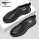 Seven Wolves official men's toe layer cowhide leather shoes men's casual shoes business workplace formal shoes men's black 40