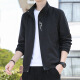 Zoshuttle Jacket Herrenjacke Top Herren Spring und Herbst Dünn Neues Solid Color Baseball Unit Stand Collar Trendy Casual Coats in 686 [schwarz] xl [Vorgeschlagen 110-125 Jin [Jin entspricht etwa 0,5 kg]]