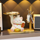 Yishangmei Lucky Cat Housewarming Gift New Year Entrance Ornament Key Storage Rack New Home Moving Gift Living Room Decor Lucky Cat+Storage Rack