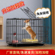 OIMG泰迪狗笼子小型犬室内带厕所家用中型犬狗笼折叠宠物笼猫笼兔子笼 黑托盘双碗脚垫棉窝+玩具+狗绳 M中型61*42*5010斤内宠物