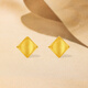 Saturday Blessing Yellow 18K Gold Earrings Women's Sweet Geometric Earrings as a Holiday Gift for Your Girlfriend 1 Pair