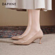 Daphne nude high heels for women 2025 spring new commuter women's shoes temperament pointed toe thin heels single shoes for women workplace leather shoes for women naked skin color [heel height 6cm] 38