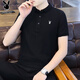 Playboy (PLAYBOY) T-shirt men's short-sleeved summer men's polo shirt lapel business casual top high-end men's clothing black XL