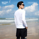 WATERTIME wetsuit men's sun protection breathable soft shell snorkeling surfing jellyfish suit long-sleeved trousers quick-drying swimsuit morning light white top + double layer trousers M