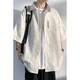 American Ice Seide kurzärmeliges Hemd Herren Sommer dünne trendige Marke Trendy Lose halbärmelige Kleidung Japanische Herrenhemd Jacke weiß 251 3xl