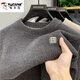 Woodpecker integrated velvet high-end round neck sweater for men's autumn and winter style plus velvet thickened warm base knitted sweater clothes 10749/9906 black [plug thickened] M