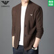 Armani flagship men's wool cardigan V-neck solid color Korean style fashion casual knitted cardigan men's jacket trendy camel 7725 2XL 180