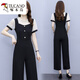 
Woodpecker Short Sleeve Chiffon Wide Legs Jumpsuit Set Women's 2025 New Fashion Temperament Summer Thin All-in-One Jumpsuit [1098#] Apricot M