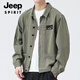 JEEP SPIRIT吉普外套男款春秋2025新款衬衫翻领秋装男士工装夹克初秋褂子上衣 JEEP【升级版】K12806黑色 L 【建议110-128斤】