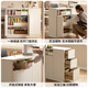 
Genji Wooden Solid Wooden Side Cabinet Rock Slab White Cream Style Tea Cabinet Wall Storage Cabinet Small Apartment Partition (Rubber Wood Warm White) 1 meter Partition Side Cabinet