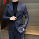 Pierre Cardin Striped Suit Jacket Men's Spring and Autumn 2025 New Style Business Formal Wear, Handsome Casual Suit, Brown Single Dress 2XL Recommended 150Jin Jin is equal to within 0.5kg