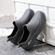 
Fashionable rain boots for men's short tube waterproof casual rain boots flat sole lightweight kitchen anti-slip rubber shoes thick sole water shoes work 309 black single shoes 40
