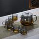 Penguin teapot heat-resistant glass teapot teacup tea water separation kettle filter kettle tea set Penguin teapot gray heat-resistant and explosion-proof 500ml