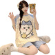 Pajamas Girls Algodón puro Manga corta 2025 Summer NUEVO AL MEDIO Y LAS NIÑOS GRANDES PARA JUNIER SIGULAR Madre e hija Pajamas T-826# Yugui Dog One Size 10 Tamaño (sugerido High 103-113)