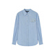 
Teenie Weenie Bear Women's Shirt 2025 Autumn New Simple Casual Commuter Solid Color Striped Shirt Blue M
