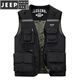 JEEP SPIRIT vest men's autumn and winter retro workwear vest vest outdoor fishing plus velvet sleeveless jacket for men 693 light gray L