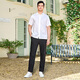VJC 2025 Spring New Product Men's Fashion Light Luxury Straight Casual Chants Вышивая универсальная бизнес -пригород B24AP3519 Black обычный XL /52