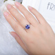 Pop S925 sterling silver sapphire ring women's tanzanite sapphire ring live ring women's gemstone jewelry jewelry ring 925 sterling silver platinum plated live ring