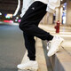阿迪达斯（adidas）官方男裤 25秋季运动裤跑步训练裤子棉质透气宽松休闲长裤卫裤男 GK9226/黑色-单层/时尚logo L