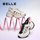 百丽（Belle）运动鞋女25夏新厚底透气涉水休闲鞋D5J1DBK5 白色/黑 37 (235mm)