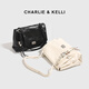 CHARLIE&KELLI CK品牌轻奢包包女包2025新款翻盖流浪包女士单肩斜挎包 贝壳白