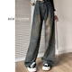 Yi Shangmei Jeans Women's Spring and Autumn 2025 New High Waisted Slim Retro Wide Leg Pants Loose Small Black Straight Leg Pants