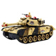 Wanre Extra Large Fernbedienungspanzer Spielzeugladeladjungen simulierte Fernbedienungsstrecke gegen Kinder Tucker Fernbedienung Car Man Story Model Raded 33 cm [Military Green] E-Commerce-Installation Standardpaket [eine 600-mAh-Batterie]
