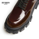 Souffle profonde souffle profonde chaussures de femmes vache vache épaisse semelle basse bracelet gentleman single chaussures femme ax13066 marron 34