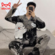 Cat Man (MiiOW) Pure Cotton Men's Pajamas Spring and Autumn Teen Cartoon Student Cardigan Large Size Men's Long Sleeve Trousers Home Clothing 9922 (Cardigan Long Sleeve) M