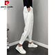 Pierre Cardin (Pierre Cardin) Fußhose Herren Frühling und Sommer Harren Pint Casual Hosen Solid Farbe kleine Füße Lange Hosen Herren trendig vielseitiger Anzug Hosen Schwarz [Version] reguläres (Vatertagsgeschenk) 32