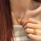 Shilian Gold Necklace Women's 999 Foot Butterfly Pendant Birthday Gift for Girlfriend on Valentine's Day Laser Butterfly Necklace 0.8g