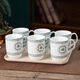 Bamboo Dolphin Jingdezhen Copa de cerámica Copa de té de porcelana sin tapa Copa de reunión Copa de bebida Copa de negocios Ajedique y personalización de la sala de tarjetas 1% Green Mountain Mangrove vendió 13,579 copa de cerámica mejorada con bandeja [6 piezas]