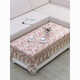 
OIVFNDQN coffee table protection mat high-end European yarn embroidered dining tablecloth lace tablecloth living room rectangular tablecloth pastoral 1518 dandelion beige cabinet 70*210CM