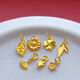 Junbu AU750 pure 18K gold accessories ancient gold sunflower pendant ginkgo leaf leaf bamboo leaf pendant DIY string bracelet 18K-383 whole body 18K gold one leaf makes a fortune
