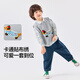 Dudujia Children's Autumn Plaid Shirt Suit Boys Lapel Jacket Knitted Vest Baby Cotton Pants Casual Jacket Blue 90