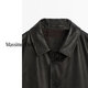Massimo Dutti Discount Saison 2025 Veste en cuir rétro en cuir rétro de style de style argent masculin 0337576 Dark Brown M Size Small