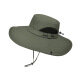 Fourdatry9207 Hombo de pescador Hombres de verano Big Brim Sunshade Sombrero al aire libre Protección solar Sol Bolsero Ayerán Men Moving Bicycle 9207 Nanny Green