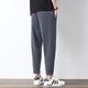 Charlotte Summer Ice Seide Casual Hosen für Männer gerade und trendige Marke lose schnell trocknende neun-Punkte-Hosen für Sommer dünne hübsche Sporthosen 718 Schwarz L [Empfohlen 110-130jin [Jin entspricht 0,5 kg]]