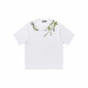 Nanyuexi hart und grausamer amerikanischer Alphabet Pflanze Blume rundes Hals schweres kurzärztes T-Shirt für Männer und Frauen Sommer S1048# Schwarz One Size L. L.
