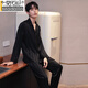 MODAL 2025 Nouveau pyjamas Men's Summer Ice Silk Silk Long Man à manches longues Contrôle des vêtements à domicile de printemps et d'automne haut de gamme 6626 Termes droits L (100-125Jin [Jin est égal à 0,5 kg]))