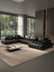 Die gleiche Art von Lawrence-Sofa, originales schwarzes Ledersofa, High-End-Vollledersofa, geradereihe Sofa, große flache Schicht, Kombination H1392 cm, Kombination 0 cm
