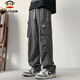 Paul Frank Overalls Men's Autumn Loose Casual Pants Men's Pants Pure Cotton Straight Pants Men Dark Gray XL